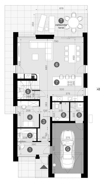 Parter projektu HomeKoncept 130 wariant 01