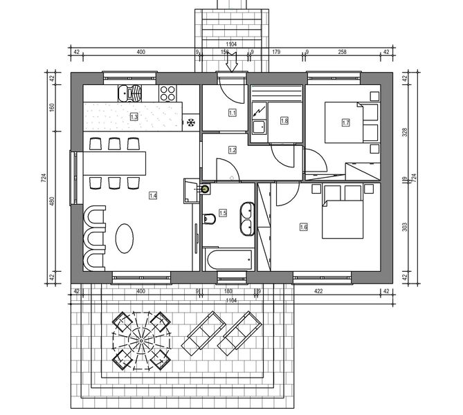 Parter projektu Domek na Miodowej 62-DD (003 ET 62-DD)