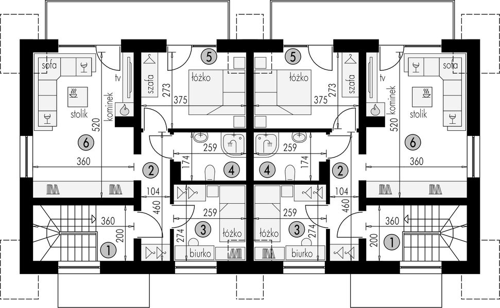 Poddasze projektu Dwulokalowy 6