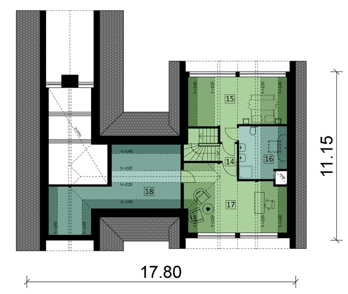 Poddasze projektu Ka278 Sz