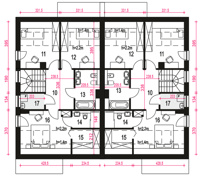 Poddasze projektu Głuszec III Mode z garażem 1-st. [A-ZBL1]