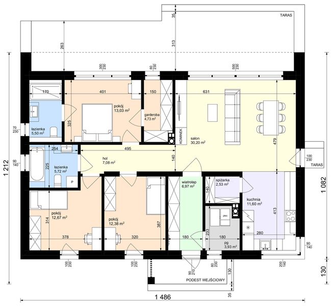 Parter projektu Dom na Majowej Komfort +