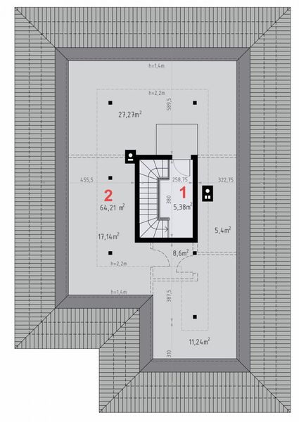 Poddasze projektu Domena 166 C