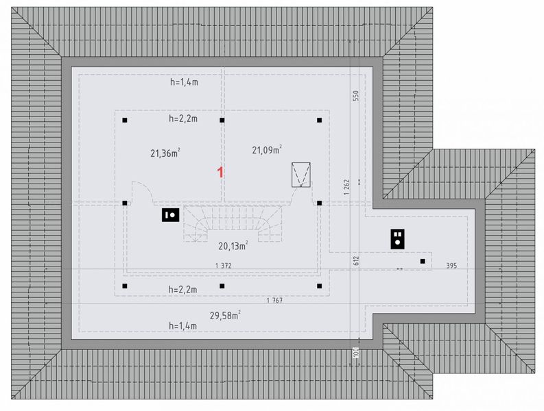 Poddasze projektu Domena 163 A1