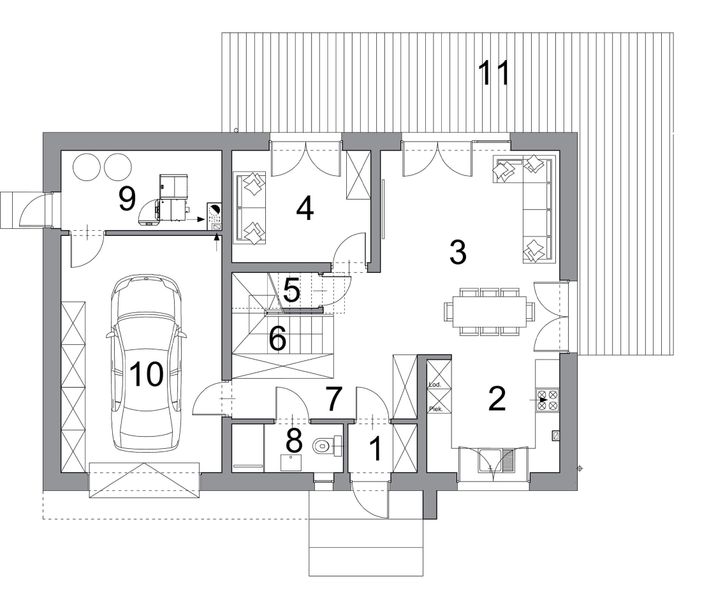 Parter projektu Przytulny D25 wariant II