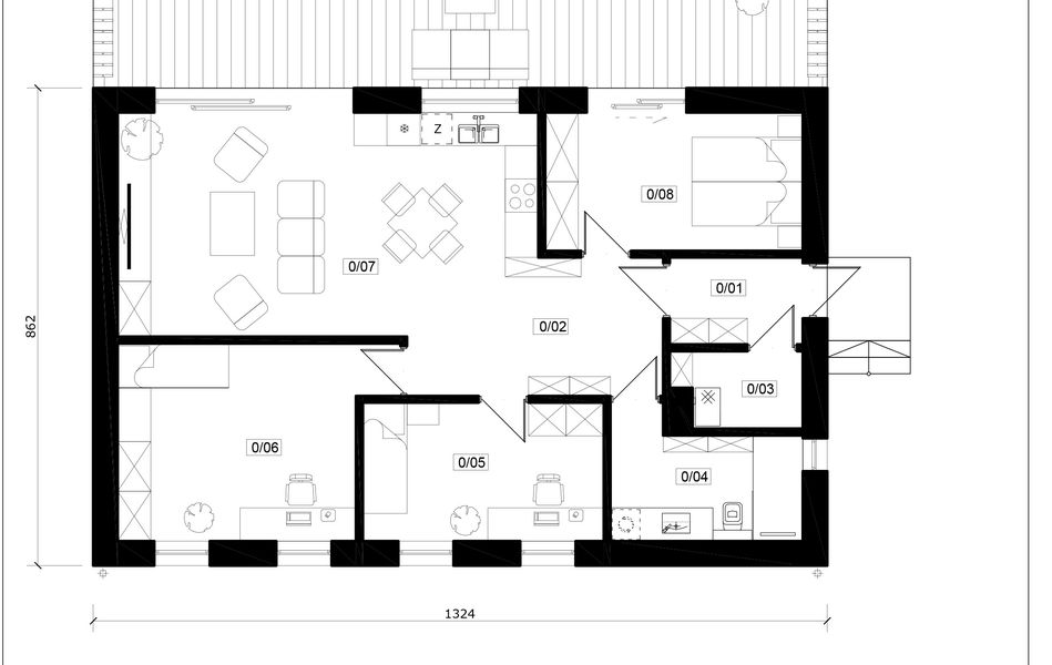 Parter projektu Słoneczny 5 murowany