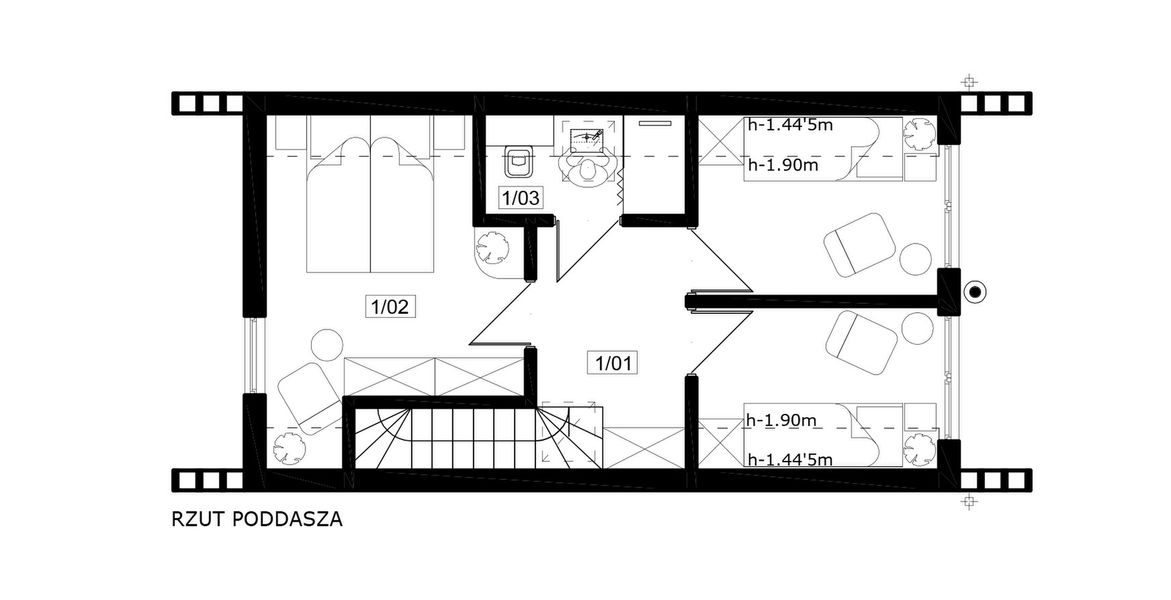 Poddasze projektu Jaskółka XL 2