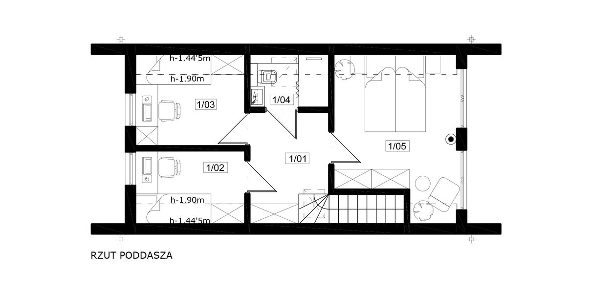 Poddasze projektu Jaskółka XL 4