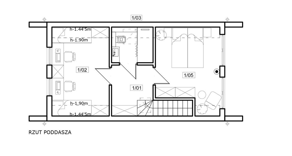 Poddasze projektu Jaskółka XL 5