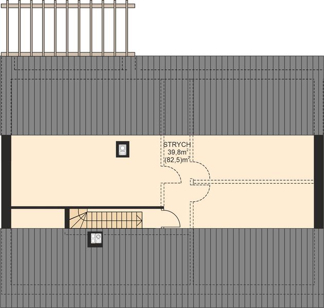 Poddasze projektu APS 407 wariant 2