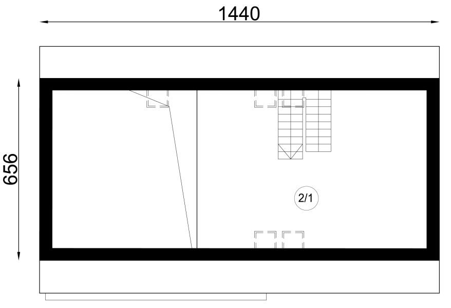Projekt garażu G-02 - rzut poddasza, dom liczy 0 pokoje, 1 łazienki i wc