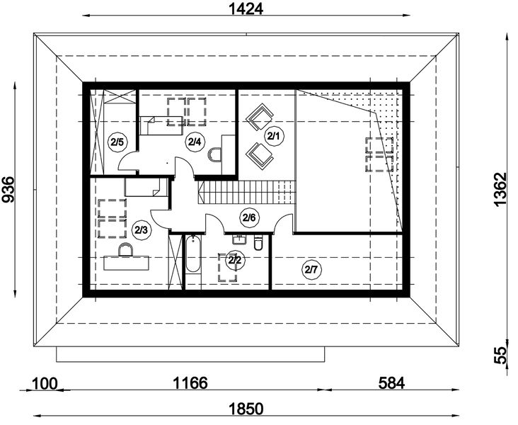 Poddasze projektu A-166