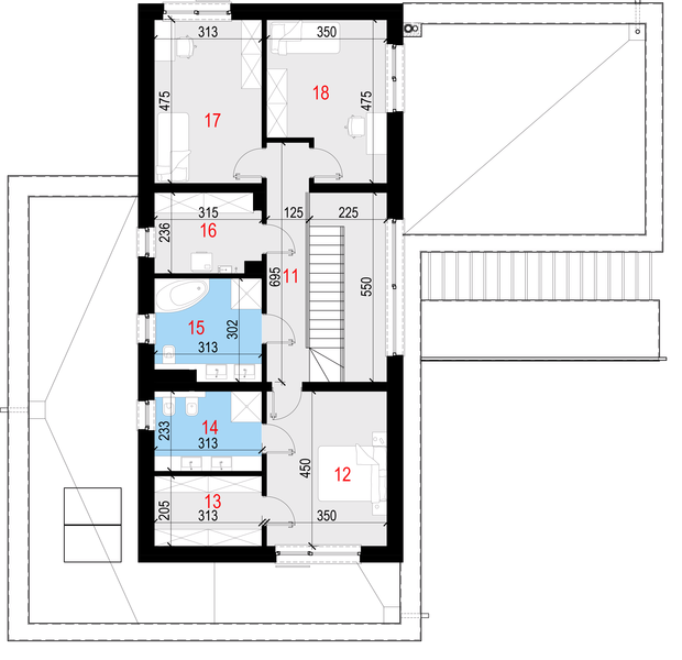 Piętro 1 projektu Aedificatus I G2