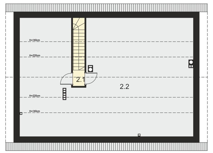 Poddasze projektu Tracja 2 bis