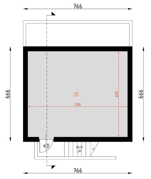 Projekt domu D442 - Bogusia - rzut piwnicy, dom liczy 1 pokoje, 2 łazienki i wc