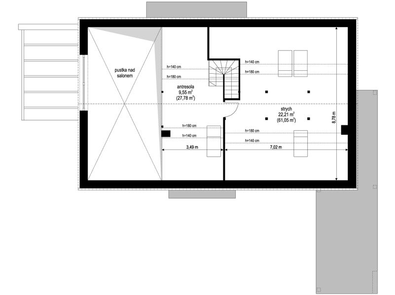 Poddasze projektu Wymarzony 9 D