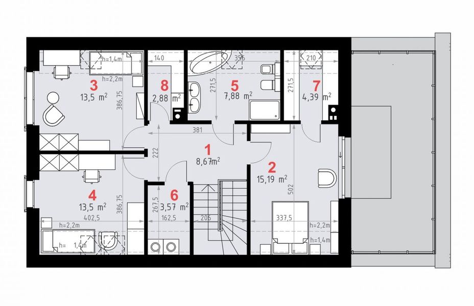 Poddasze projektu Domena 211 A