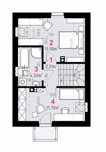 Poddasze projektu Domena 208 C