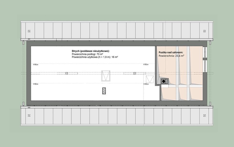 Poddasze projektu L-326 murowany
