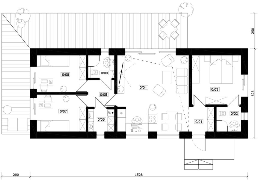 Parter projektu Chata 2 - murowany