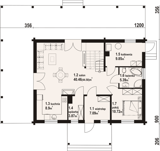 Parter projektu Jurgów średni 47 dw