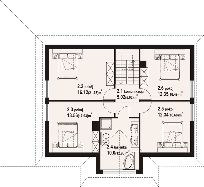 Poddasze projektu Jurgów średni 47 dw