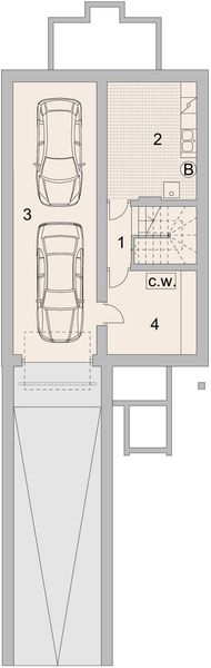 Projekt domu LK&1128 - rzut piwnicy, dom liczy 3 pokoje, 3 łazienki i wc