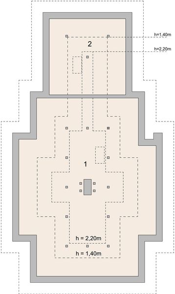 Projekt domu LK&1032 - rzut poddasza, dom liczy 3 pokoje, 1 łazienki i wc