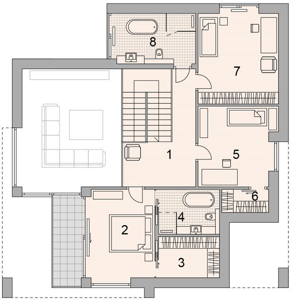 Piętro 1 projektu LK&1661