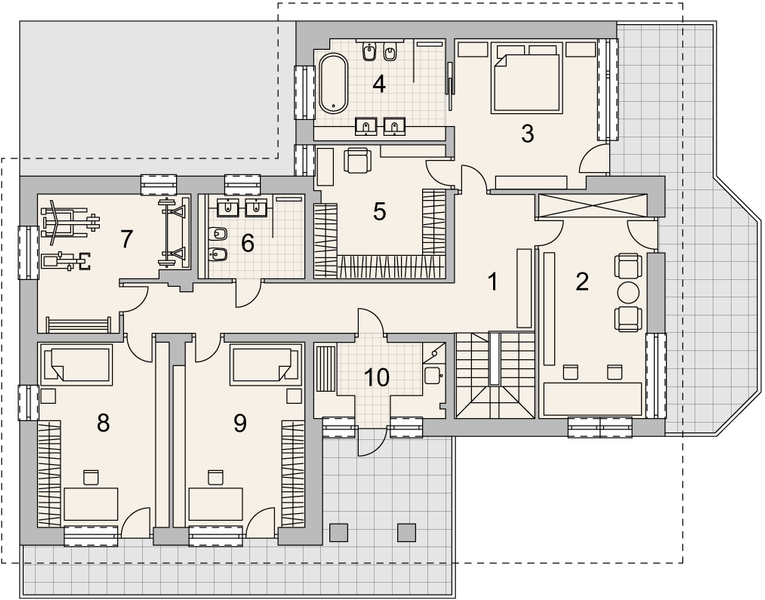 Piętro 1 projektu LK&1594