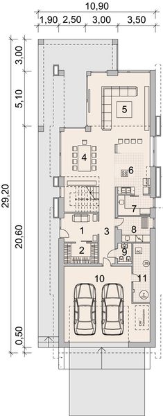 Projekt domu LK&1536 - rzut parteru, dom liczy 0 pokoje, 1 łazienki i wc