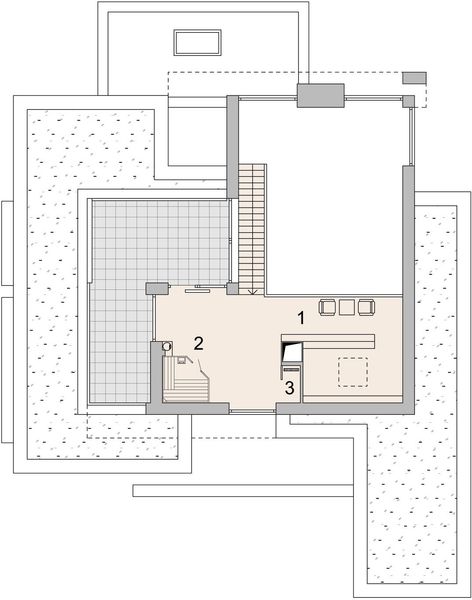 Projekt domu LK&1455 - rzut 1 piętra, dom liczy 3 pokoje, 3 łazienki i wc