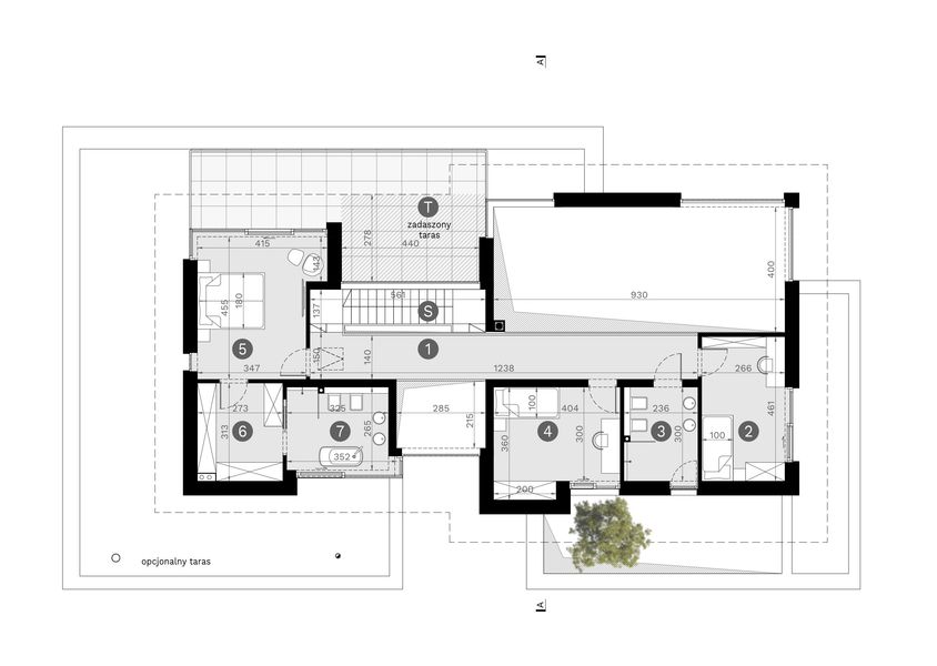 Projekt domu HomeKoncept 137 - rzut 1 piętra, dom liczy 4 pokoje, 3 łazienki i wc