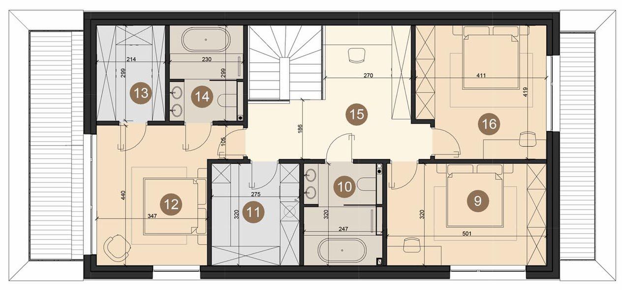 Piętro 1 projektu Dom Aria