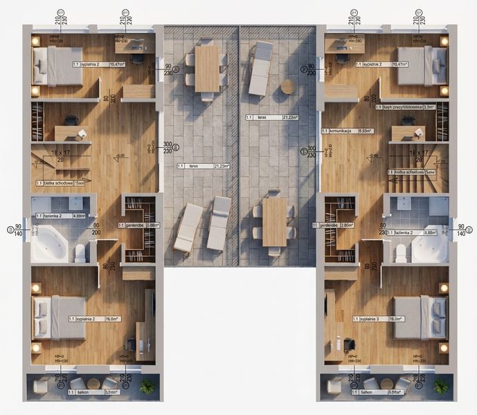 Piętro 1 projektu Smart Box 3D - Tre+