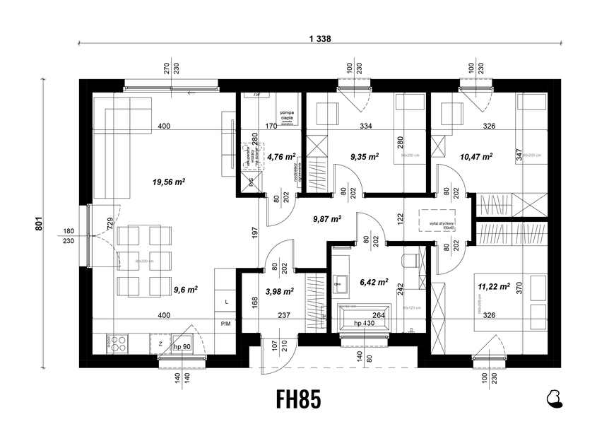 Parter projektu Dom prefabrykowany FastHome 85