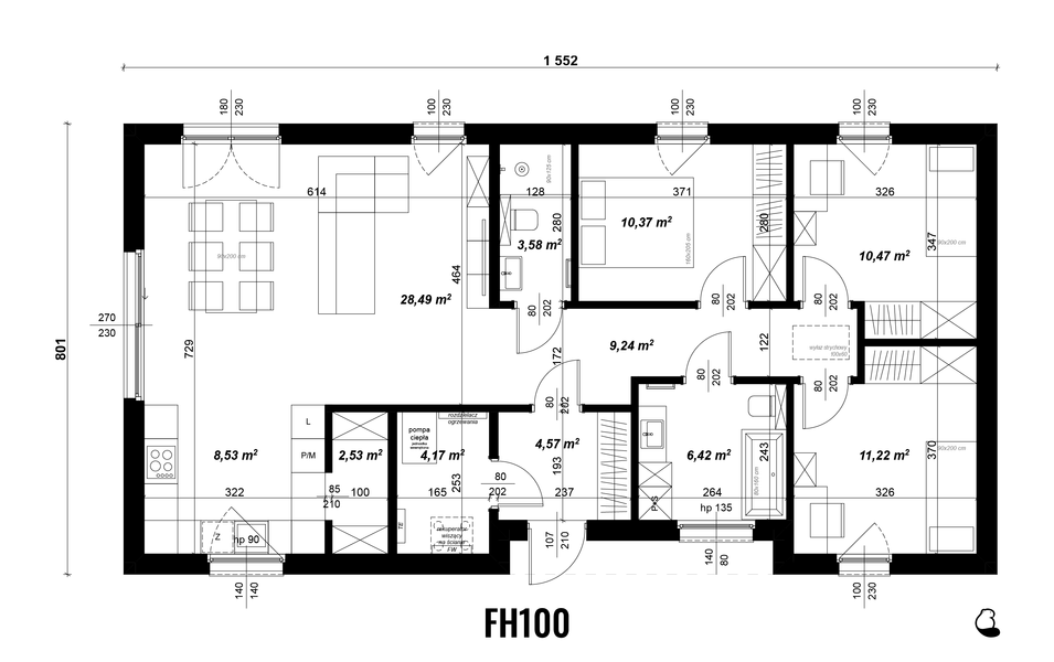 Parter projektu Dom prefabrykowany FastHome 100
