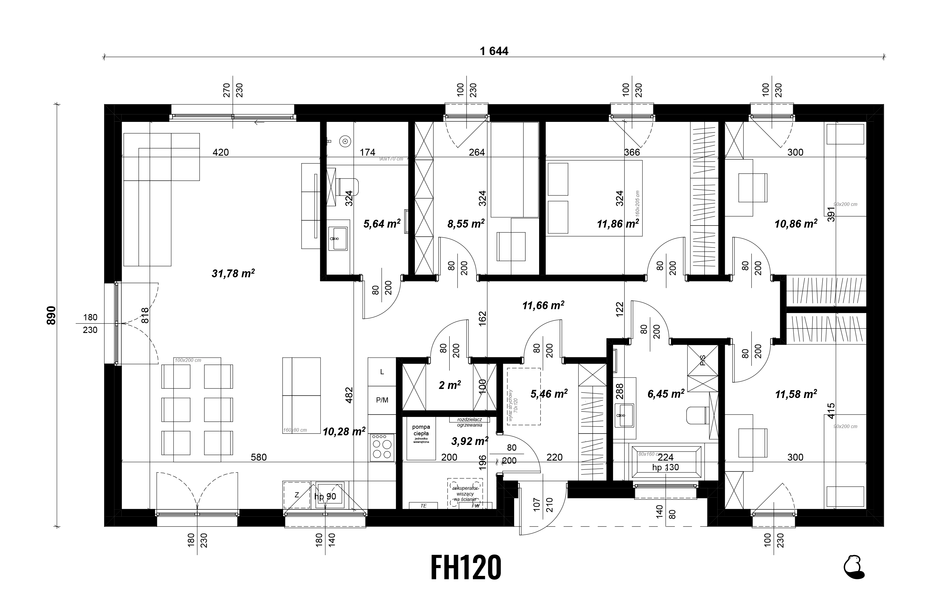 Parter projektu Dom prefabrykowany FastHome 120