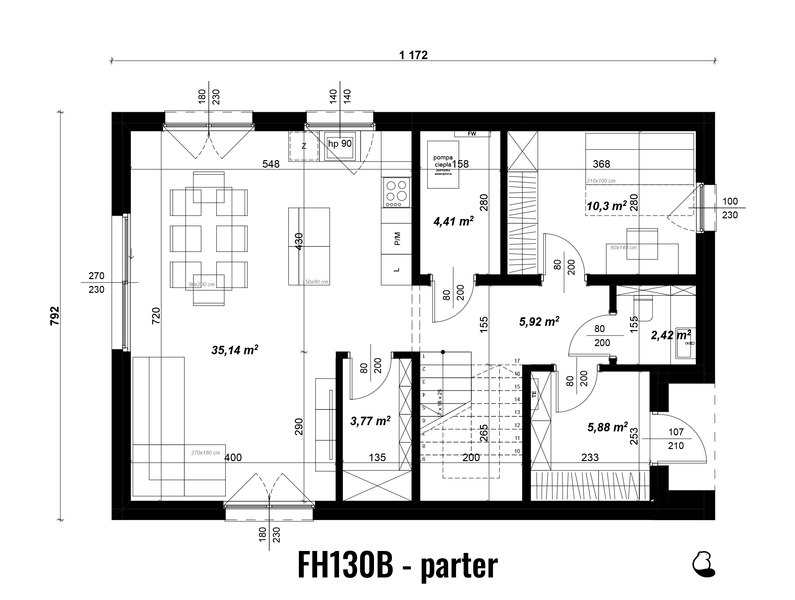 Parter projektu Dom prefabrykowany FastHome 130B