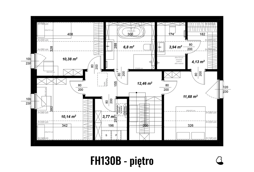 Poddasze projektu Dom prefabrykowany FastHome 130B