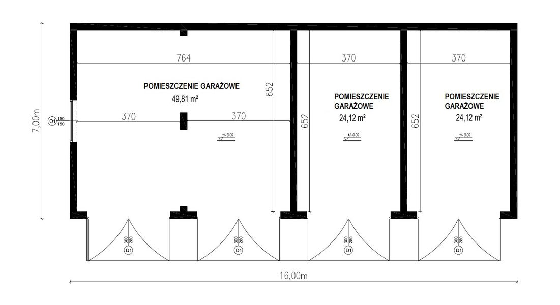Projekt garażu Planujdom GŻ21 - rzut parteru, dom liczy 0 pokoje, 0 łazienki i wc