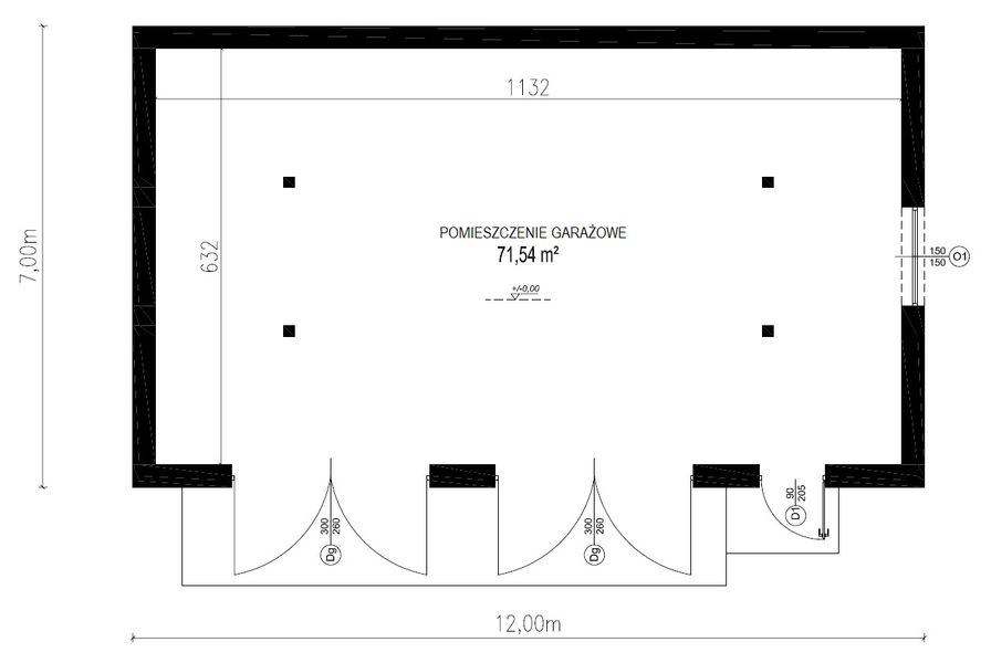 Projekt garażu Planujdom GŻ49 - rzut parteru, dom liczy 0 pokoje, 0 łazienki i wc