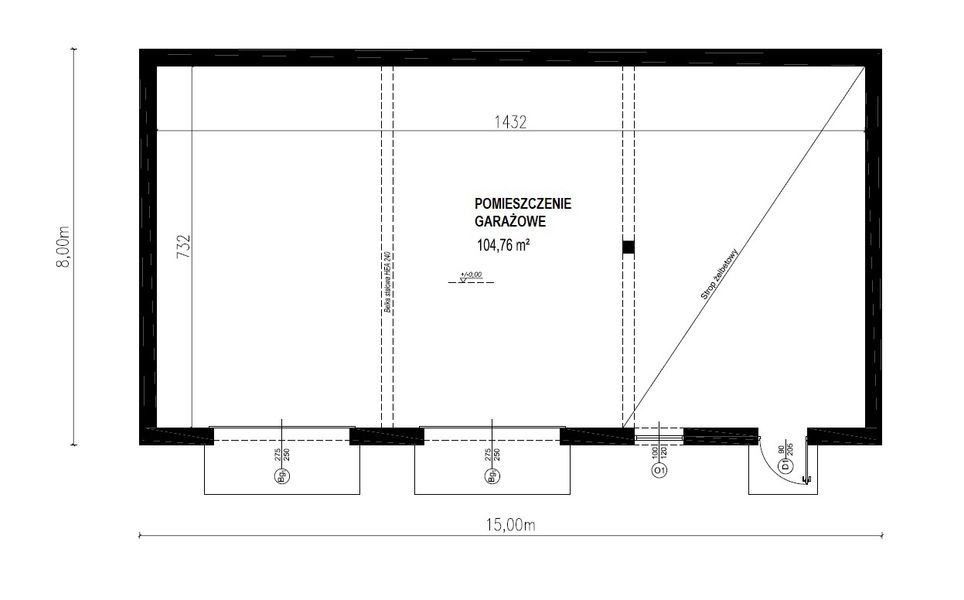Projekt garażu Planujdom GŻ64 - rzut parteru, dom liczy 0 pokoje, 0 łazienki i wc