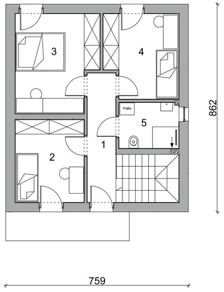 Piętro 1 projektu BK-68 segment