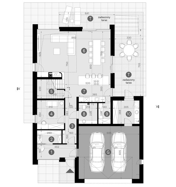 Projekt domu HomeKoncept 130 A wariant 03 - rzut parteru, dom liczy 4 pokoje, 2 łazienki i wc