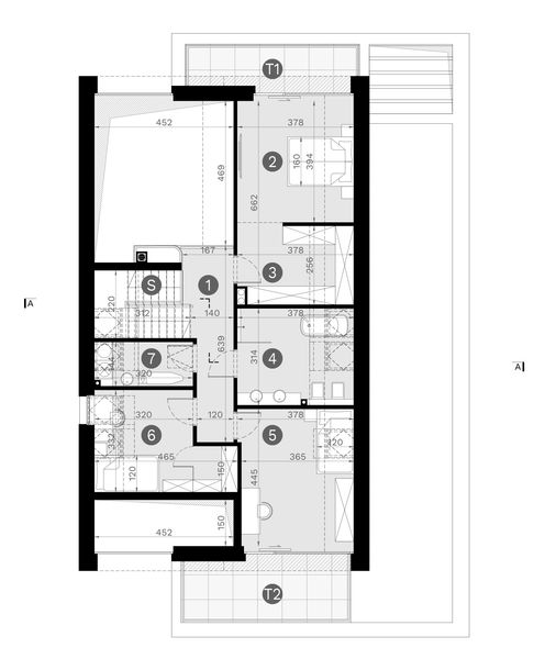 Projekt domu HomeKoncept 130 A wariant 03 - rzut poddasza, dom liczy 4 pokoje, 2 łazienki i wc