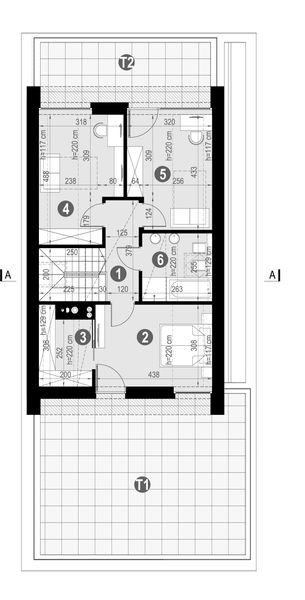 Projekt domu NewHouse 753 G2 w1 - rzut poddasza, dom liczy 3 pokoje, 2 łazienki i wc