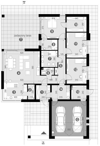 Projekt domu NewHouse 767 w1 red - rzut parteru, dom liczy 3 pokoje, 3 łazienki i wc