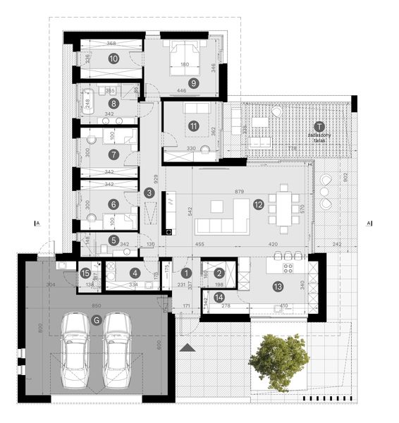 Projekt domu HomeKoncept 126 wariant 02 - rzut parteru, dom liczy 4 pokoje, 2 łazienki i wc