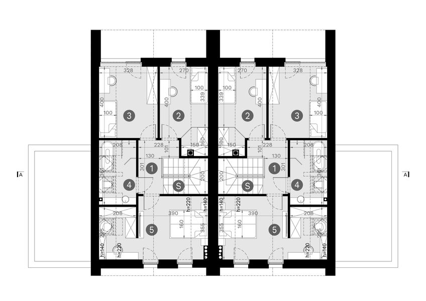 Projekt domu HomeKoncept 139 B - rzut poddasza, dom liczy 3 pokoje, 2 łazienki i wc